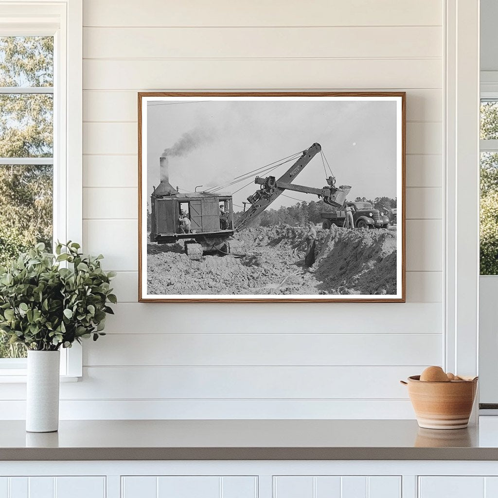 Steam Shovel Working at Lufkin Paper Mill April 1939