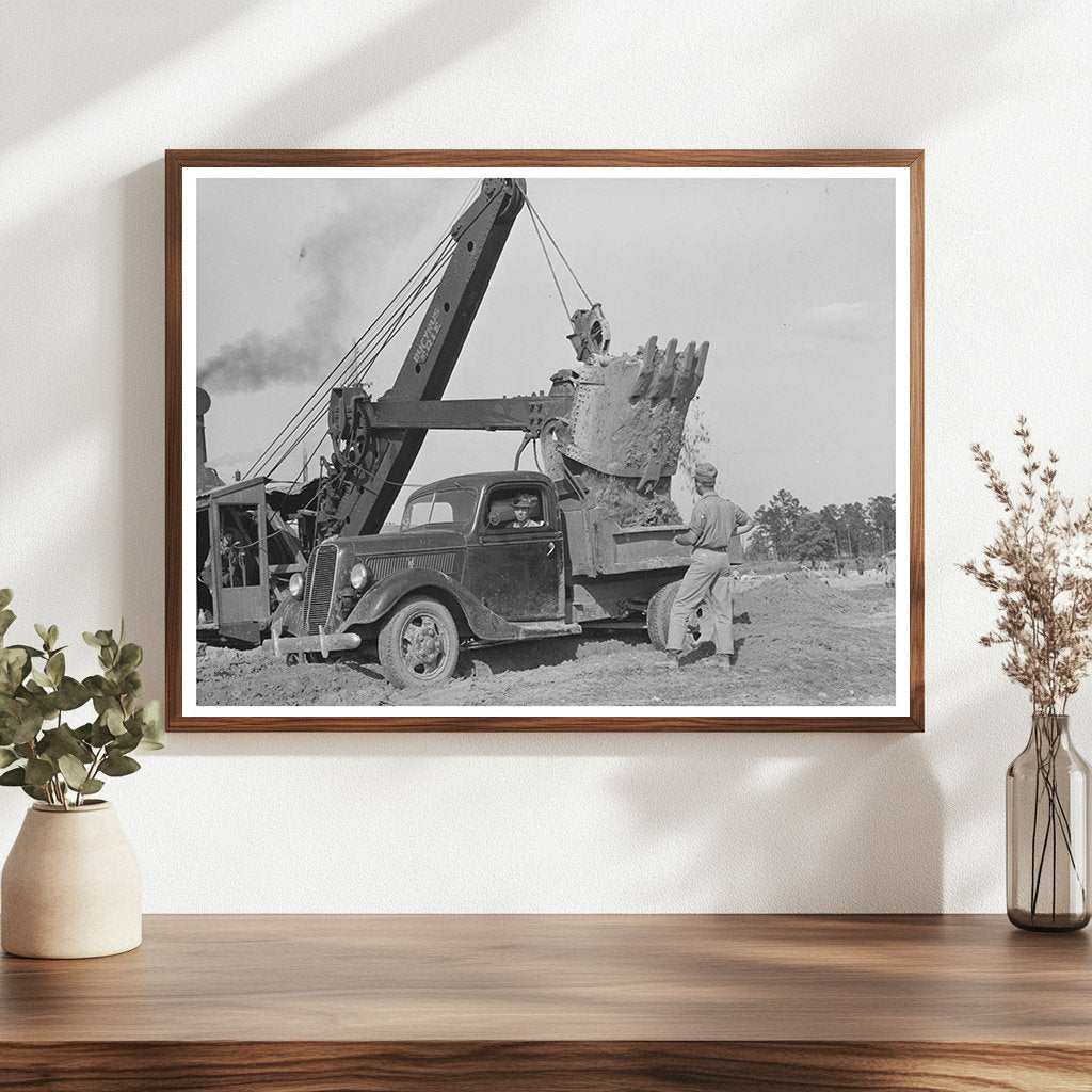 Steam Shovel at Lufkin Texas Paper Mill April 1939