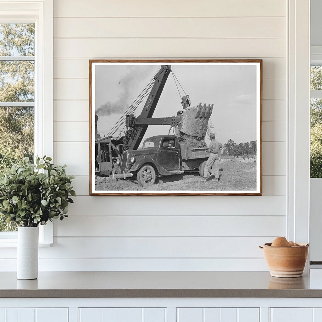 Steam Shovel at Lufkin Texas Paper Mill April 1939