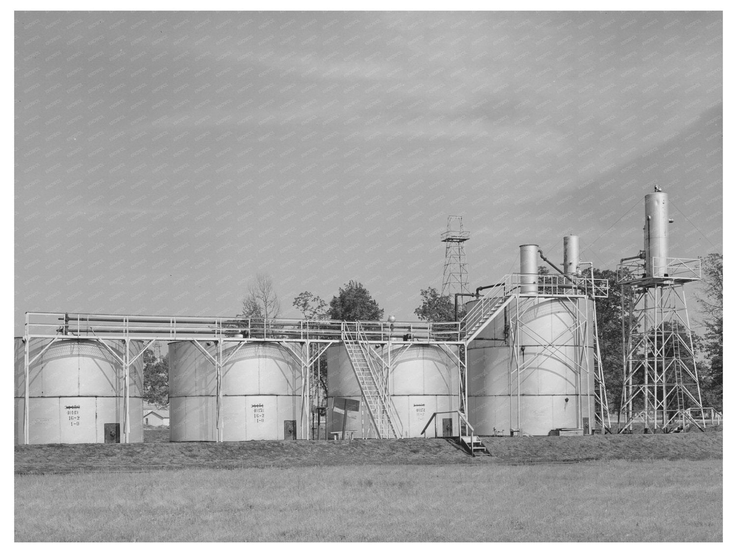 Kilgore Texas Oil Storage Tanks April 1939 Vintage Photo