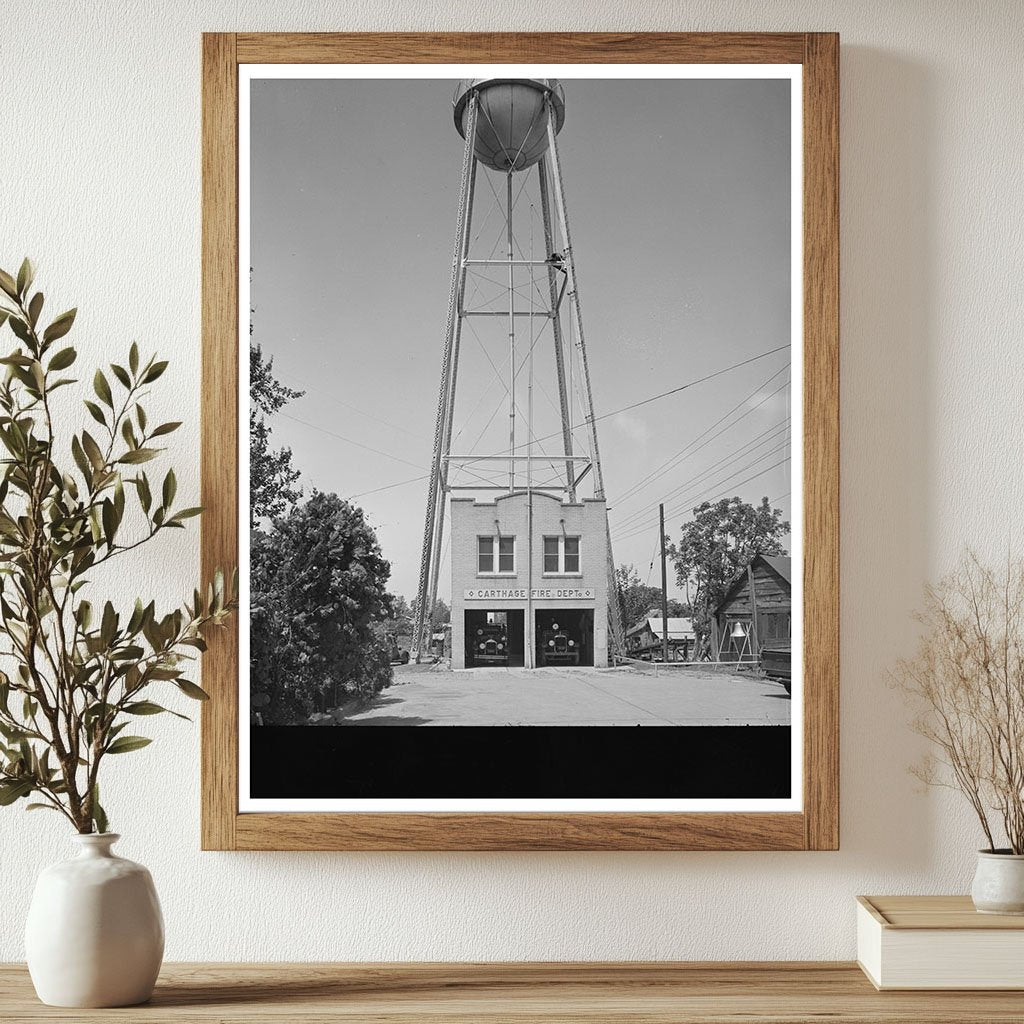 Carthage Texas Fire Station and Water Tank 1939