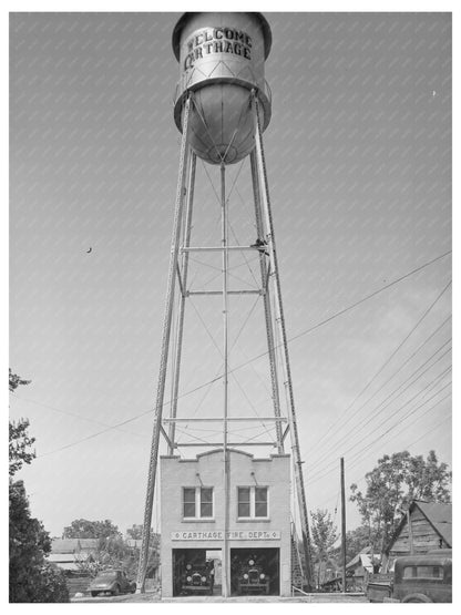 Carthage Texas Fire Station and Water Tank April 1939