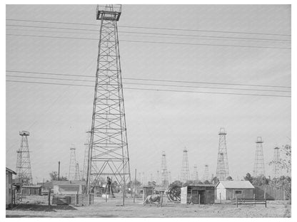 Oil Derricks in Kignore Texas April 1939 Vintage Photograph