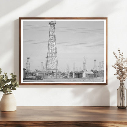 Oil Derricks in Kignore Texas April 1939 Vintage Photograph