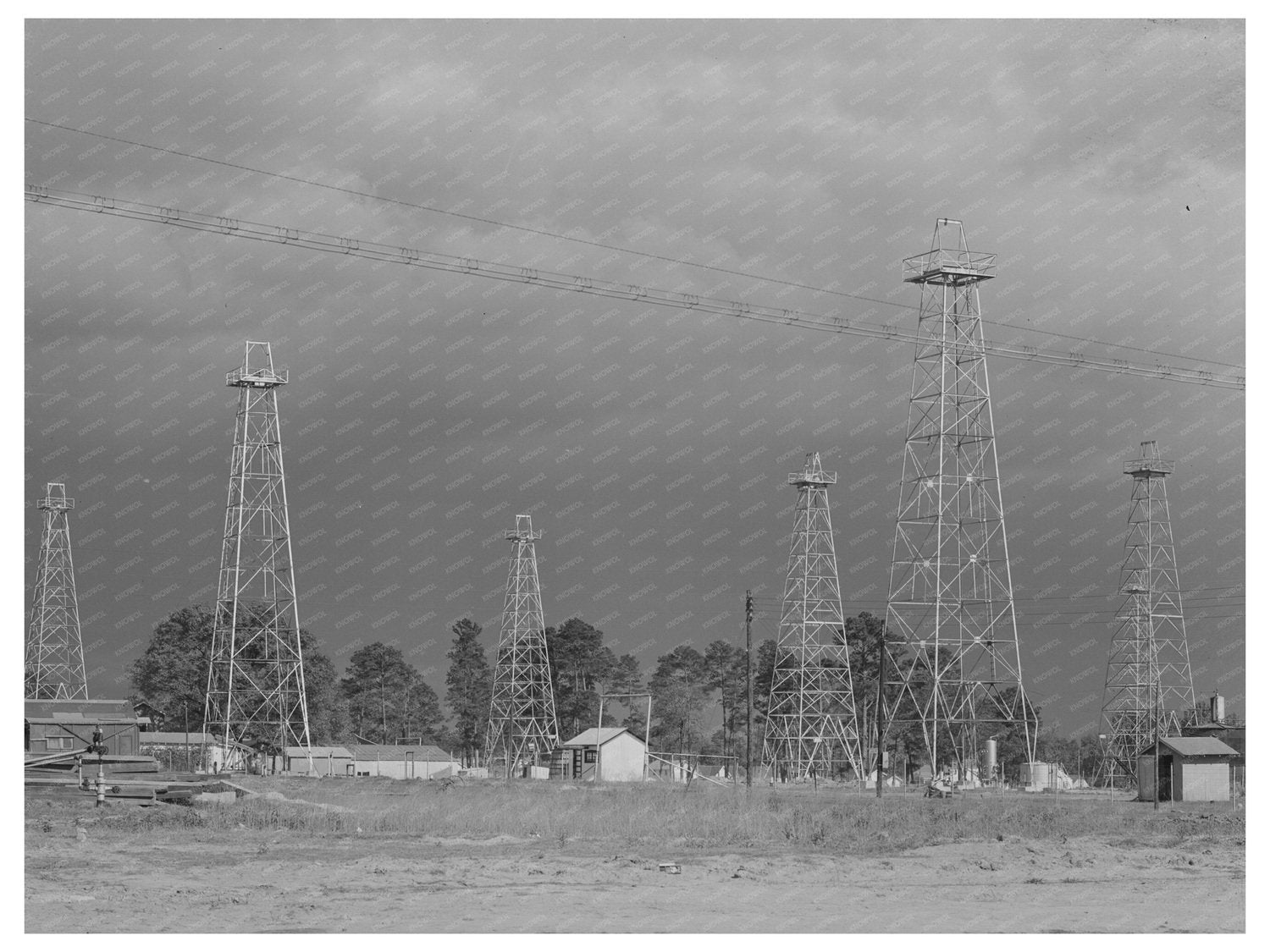 Kilgore Texas Oil Derricks April 1939 Vintage Image