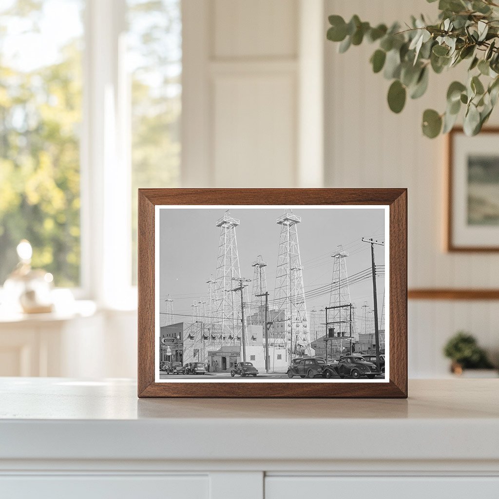 Kilgore Texas Downtown with Oil Derricks April 1939