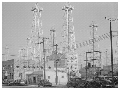 Kilgore Texas Downtown with Oil Derricks 1939