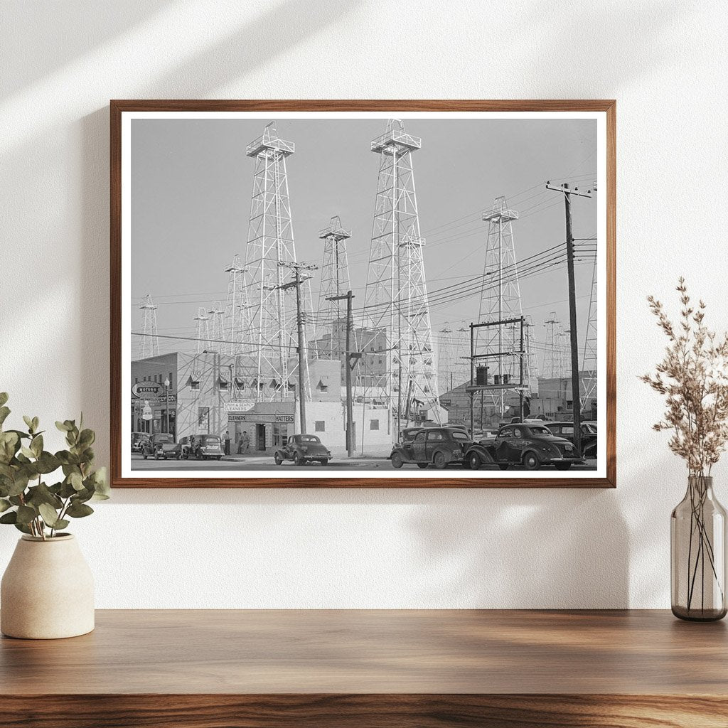 Kilgore Texas Downtown with Oil Derricks 1939