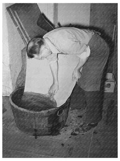 Vintage Leather Slack Tub in Texas Bootmaking Shop 1939