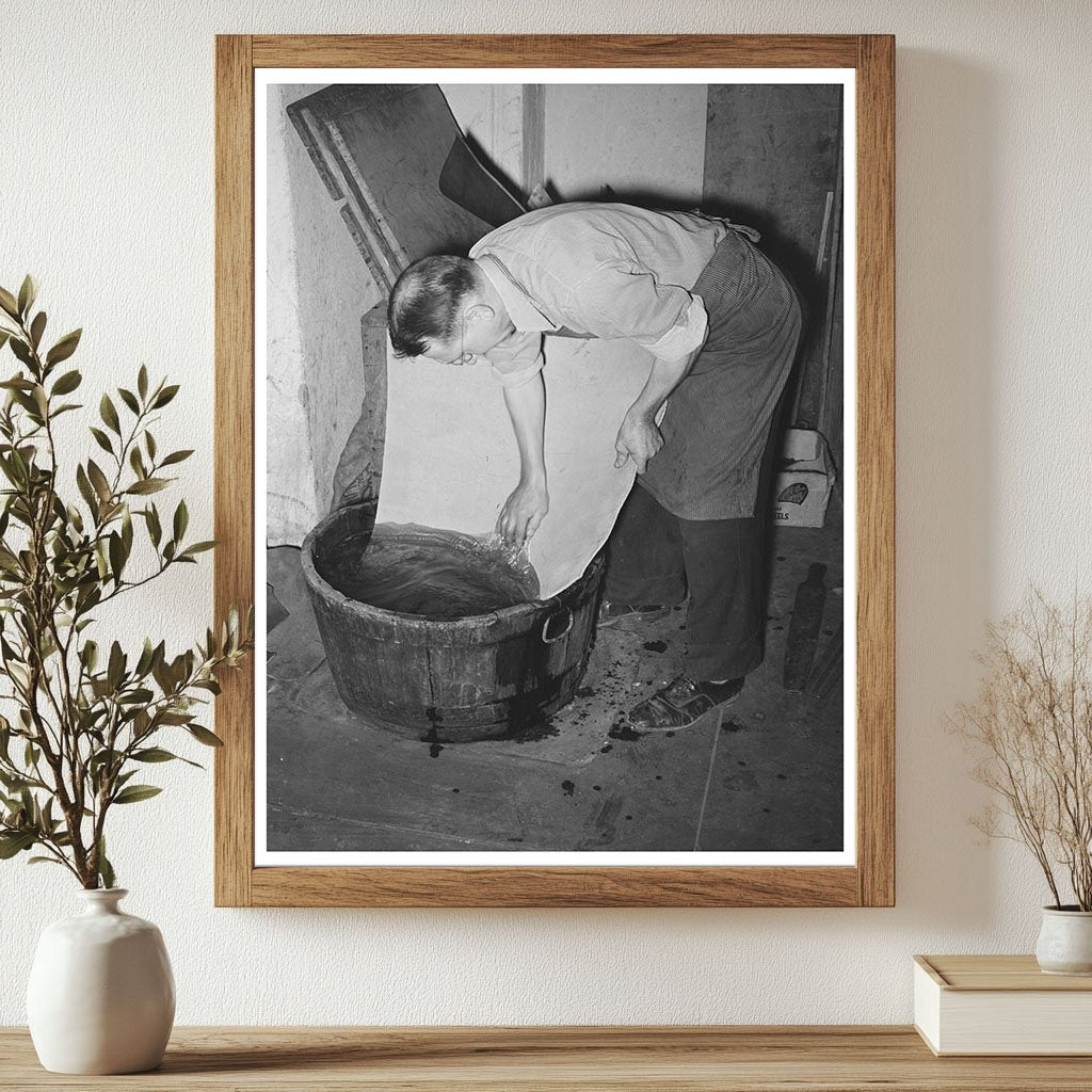 Vintage Leather Slack Tub in Texas Bootmaking Shop 1939