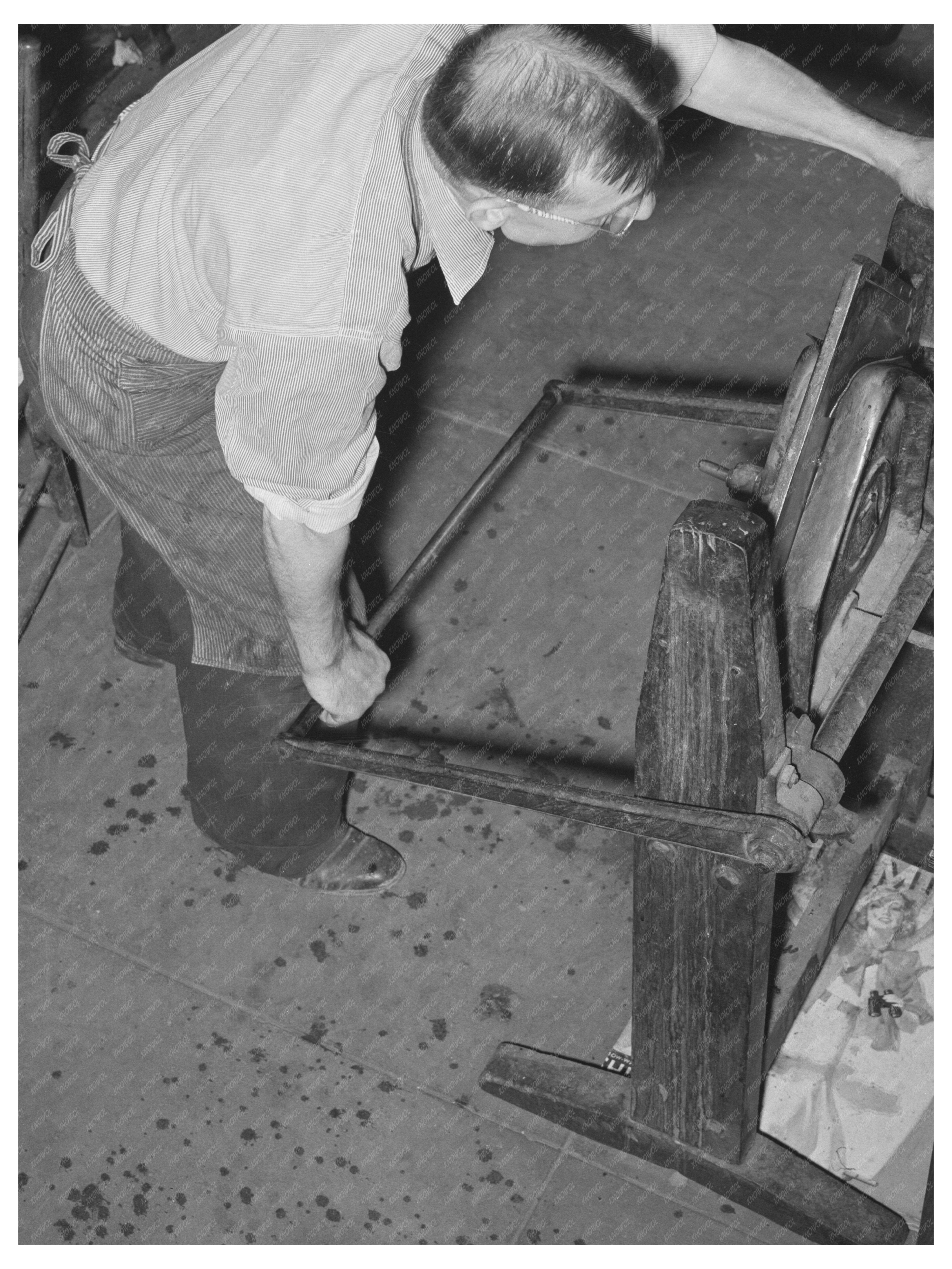 Vintage Bootmaking Shop in Alpine Texas May 1939