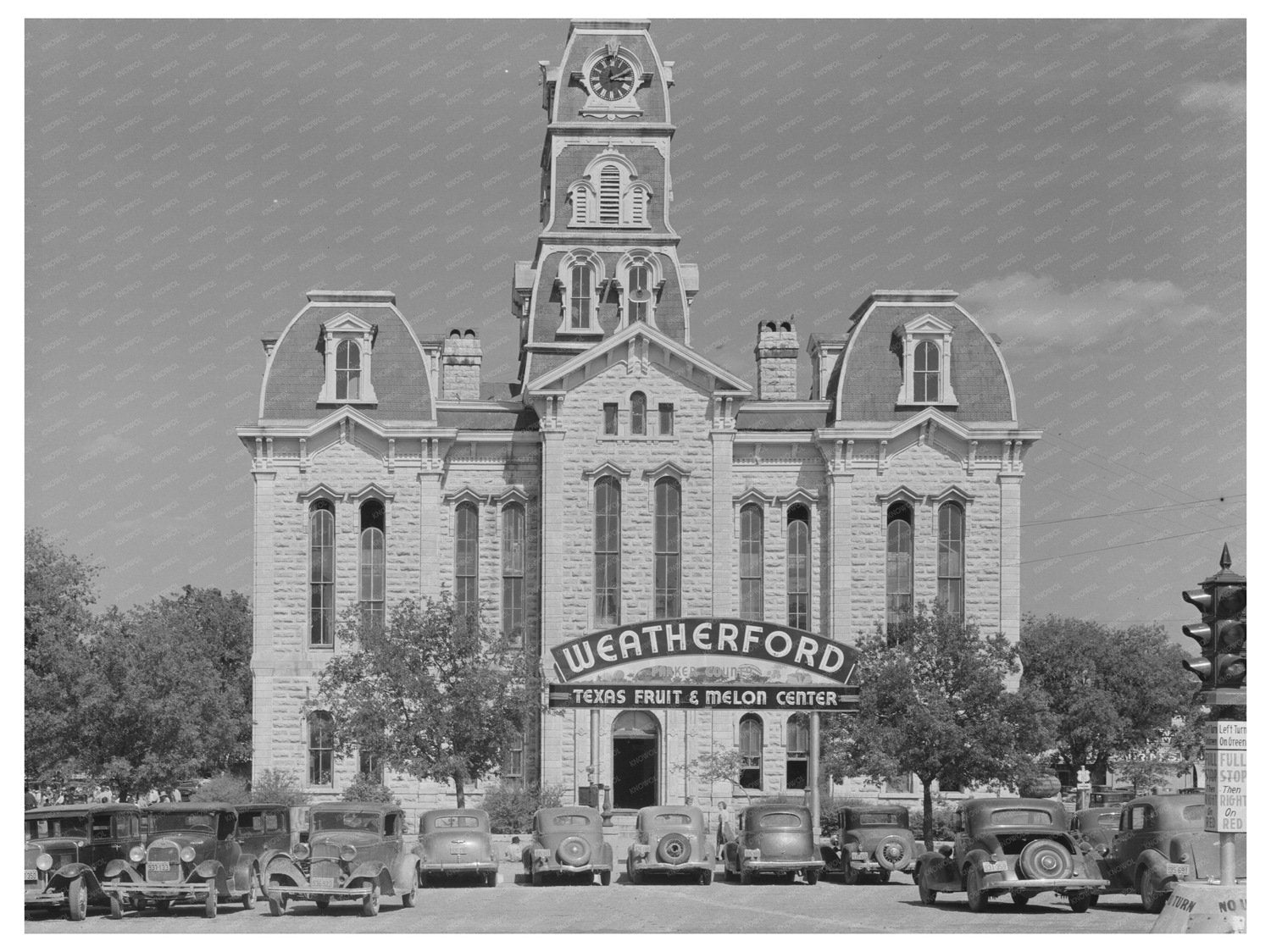 Weatherford Texas Courthouse April 1939 Vintage Photo
