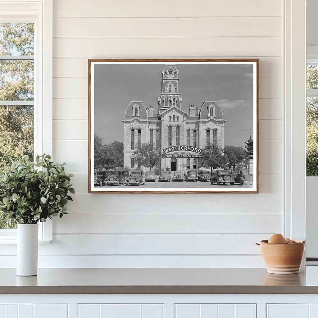 Weatherford Texas Courthouse April 1939 Vintage Photo