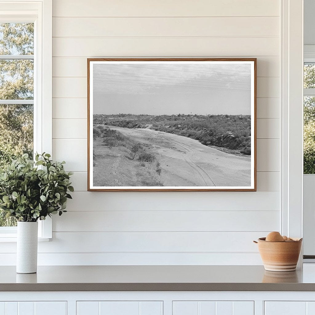 Wagon Tracks on Dry Colorado River Bed Texas 1939