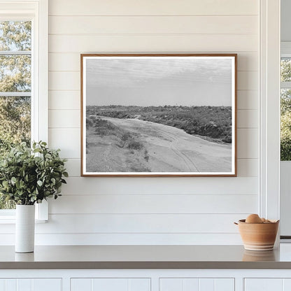 Wagon Tracks on Dry Colorado River Bed Texas 1939
