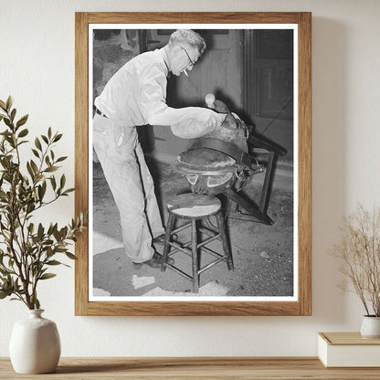 Saddle Repair Shop in Alpine Texas May 1939