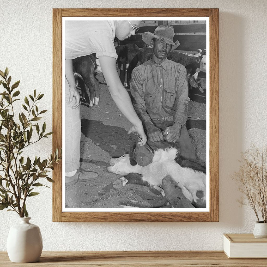 Inoculating Calf for Blackleg at Marfa Ranch 1939