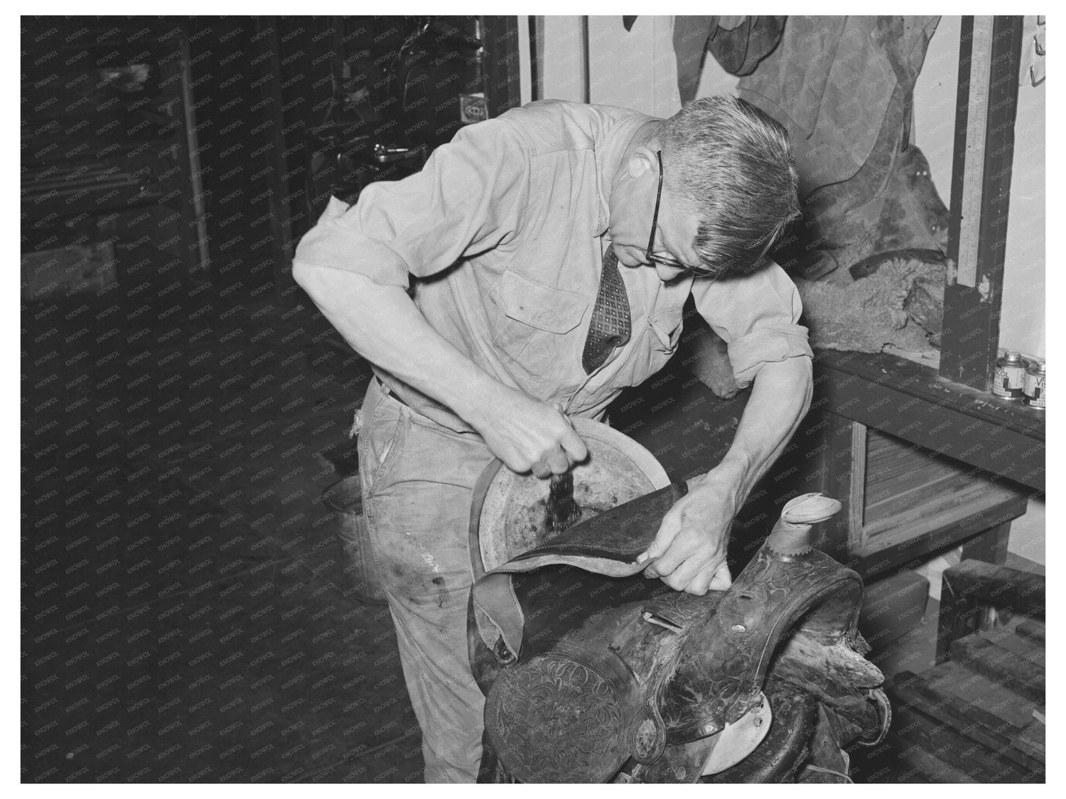 Saddle Making in Alpine Texas May 1939