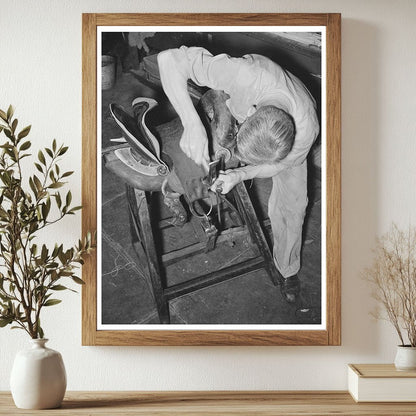 Saddle Repair Shop Rivet Work Alpine Texas May 1939