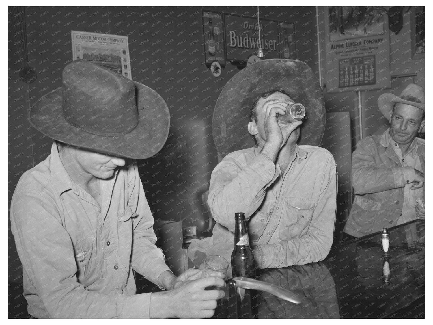 Vintage Bar Scene in Alpine Texas May 1939