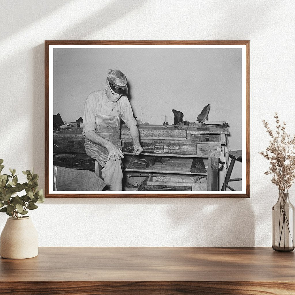 Worker Preparing Waxed Thread in Boot Shop 1939