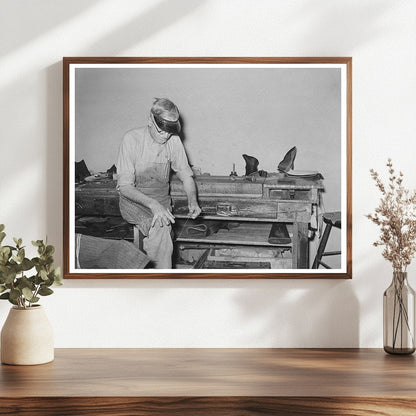 Worker Preparing Waxed Thread in Boot Shop 1939