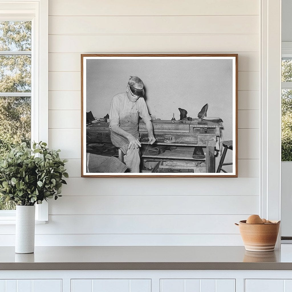 Worker Preparing Waxed Thread in Boot Shop 1939