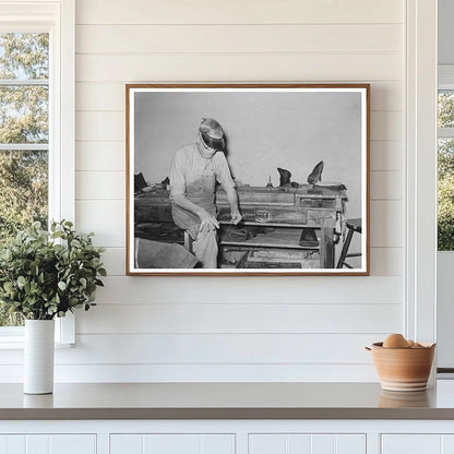 Worker Preparing Waxed Thread in Boot Shop 1939
