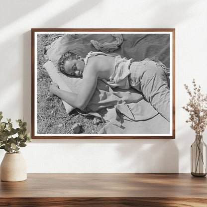 Young Boy Resting After Cattle Roundup May 1939