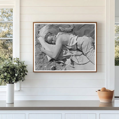 Young Boy Resting After Cattle Roundup May 1939