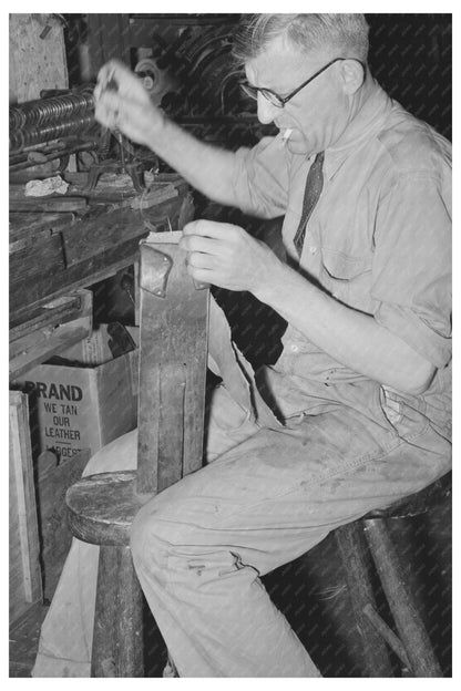 Saddle Makers Bench in Alpine Texas 1939