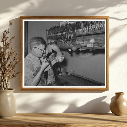 Saddle Repair Scene in Alpine Texas May 1939