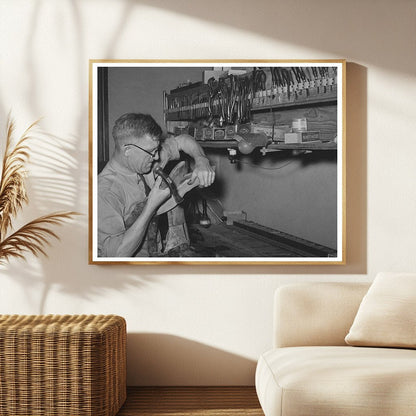 Saddle Repair Scene in Alpine Texas May 1939