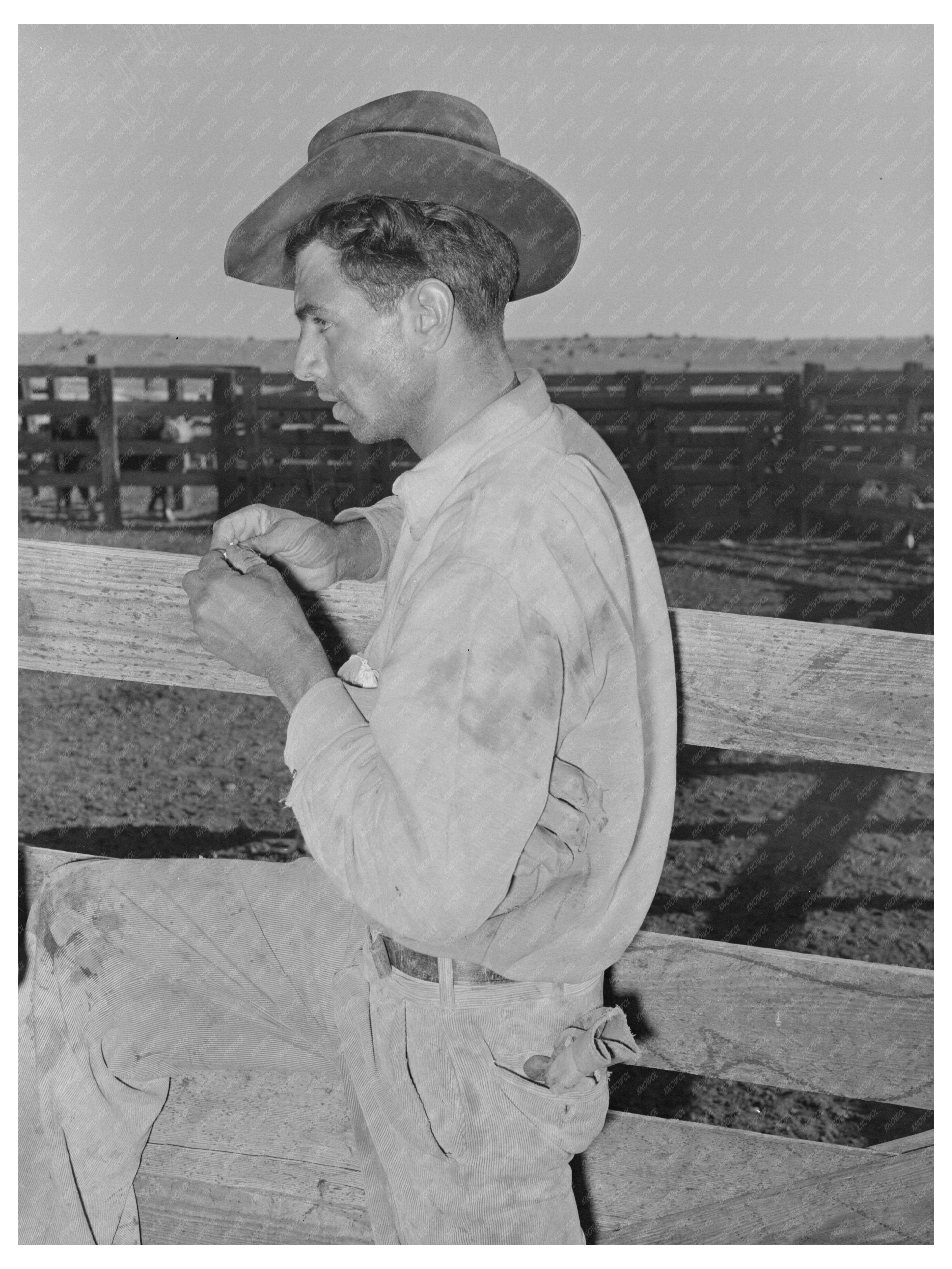 Mexican Cowboy at Walking X Ranch Marfa Texas 1939