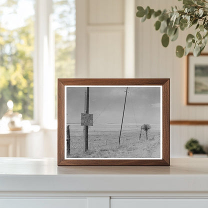 Vintage 1939 Fire Safety Sign in Marfa Texas Prairie