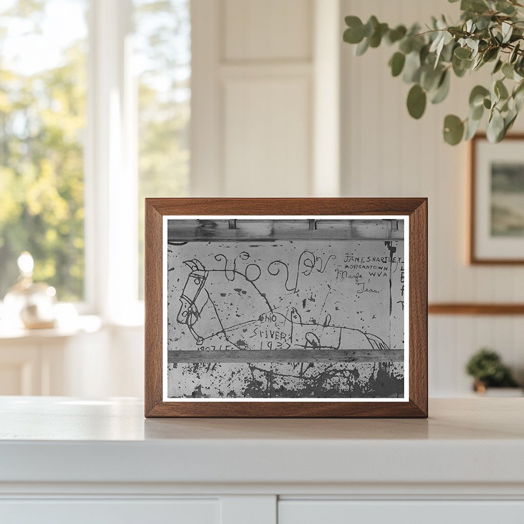 Vintage Drawing of Old Ranch House Marfa Texas 1939