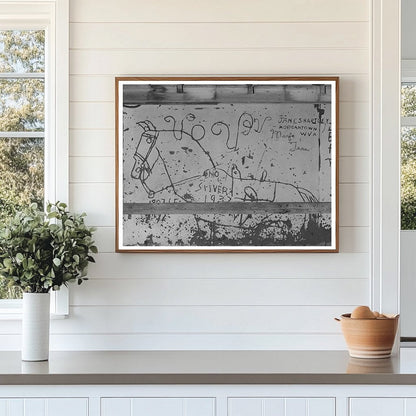 Vintage Drawing of Old Ranch House Marfa Texas 1939