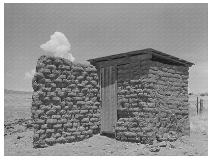 Adobe Privy with Windbreak Old Walking X Ranch Marfa 1939