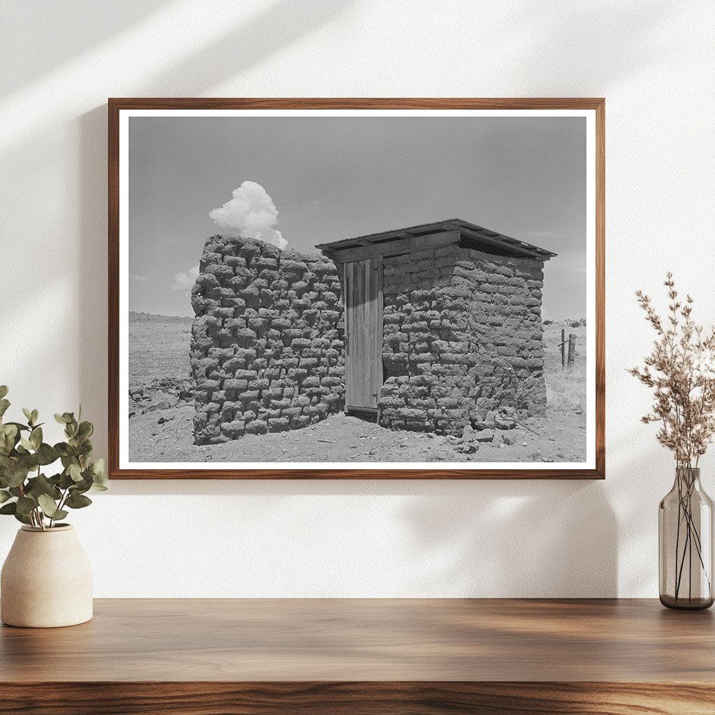 Adobe Privy with Windbreak Old Walking X Ranch Marfa 1939