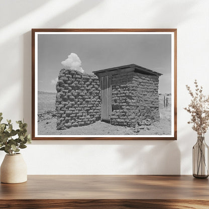 Adobe Privy with Windbreak Old Walking X Ranch Marfa 1939