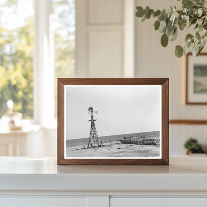 Vintage 1939 Windmill and Water Trough in Ralls Texas