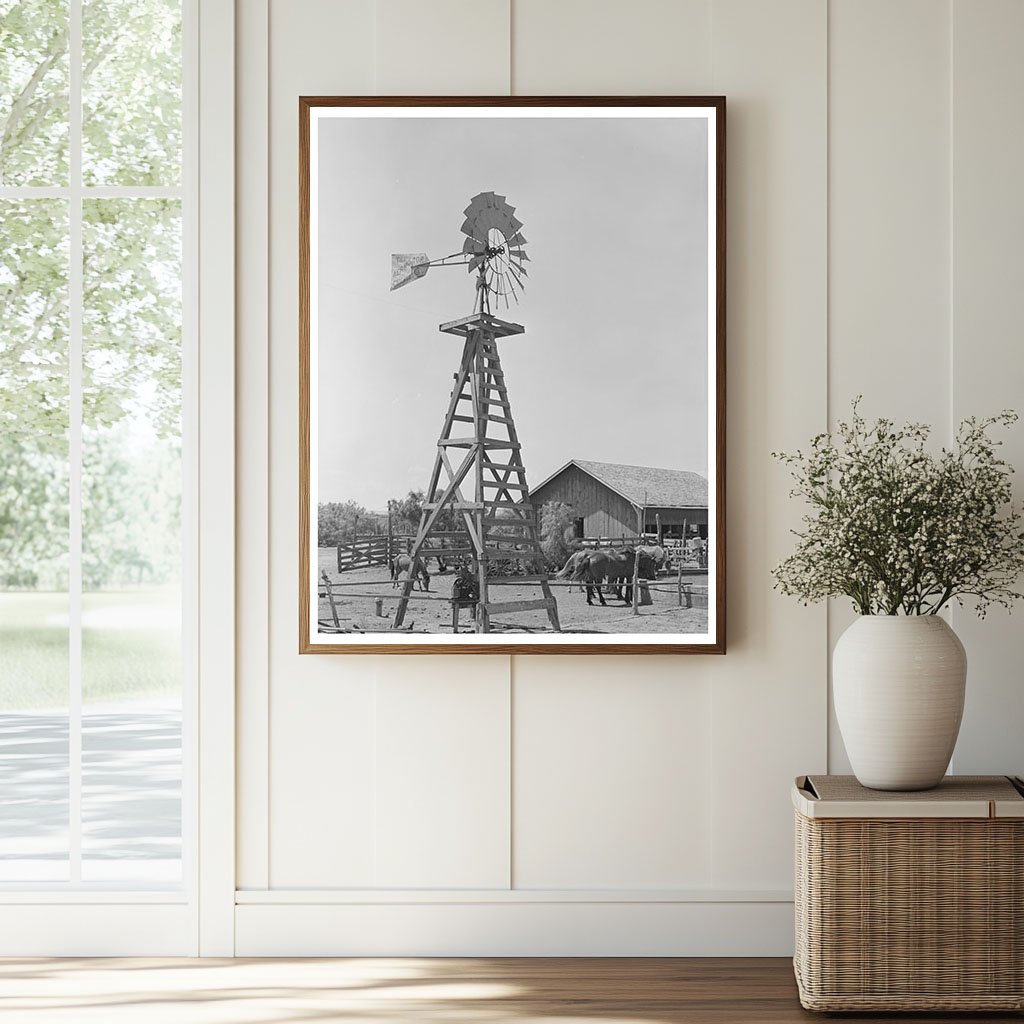 Vintage 1939 Texas Ranch with Windmill and Barn