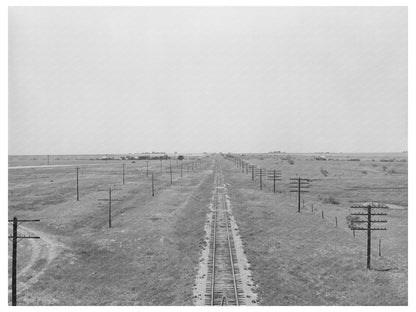 Vintage Railroad Scene in Great Plains Texas 1939