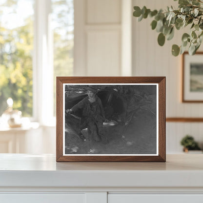 Young Boy Swinging in Webbers Falls Oklahoma 1939