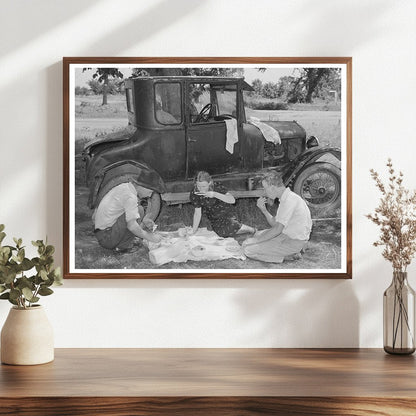 Migrant Workers Dinner by Car in Oklahoma June 1939