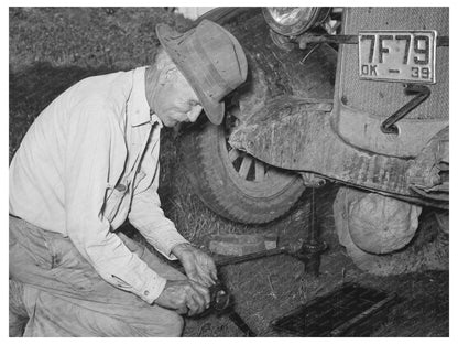 Migrant Steeplejack Working in Lincoln County Oklahoma 1939
