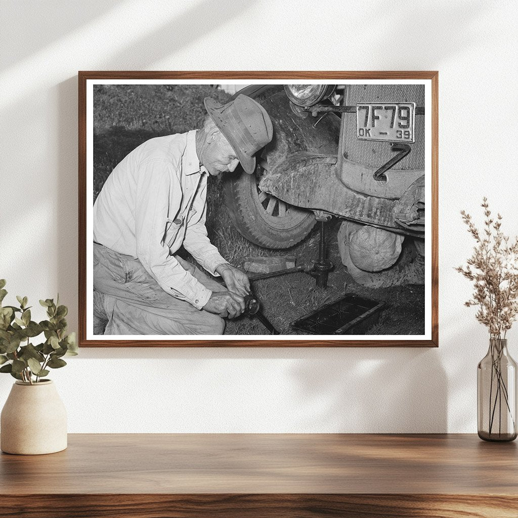 Migrant Steeplejack Working in Lincoln County Oklahoma 1939