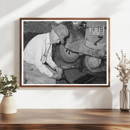 Migrant Steeplejack Working in Lincoln County Oklahoma 1939