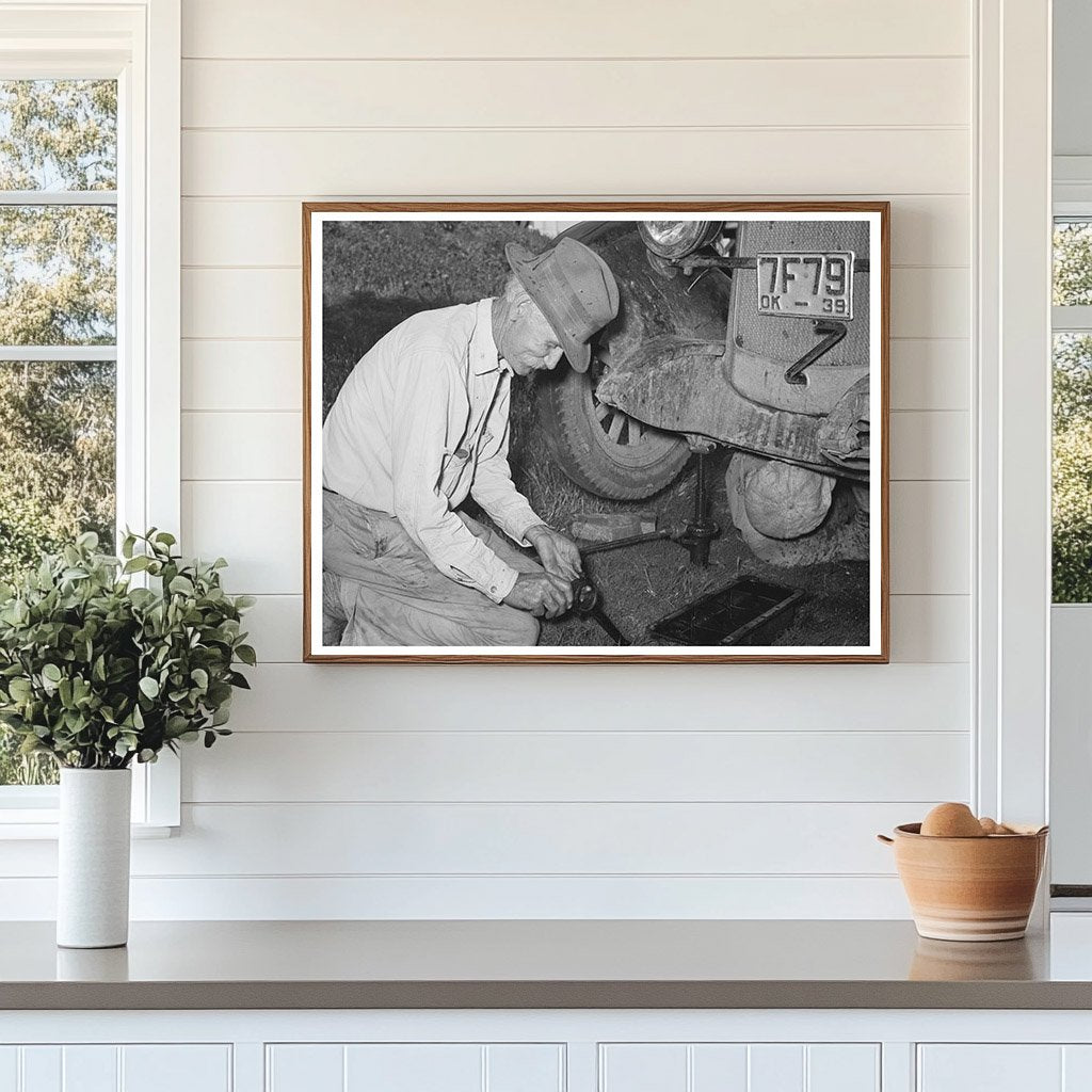 Migrant Steeplejack Working in Lincoln County Oklahoma 1939