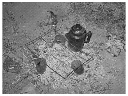 Migrant Workers Camp Fire near Prague Oklahoma 1939